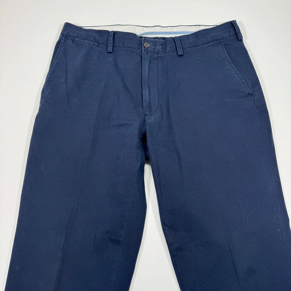 Polo Ralph Lauren Classic Fit Mens Chino Pants 36x32 Navy Blue Cotton Flat Front